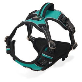 Dociote Anti-Pull Dog Harness, Chest Harness, Safety Harness with Handle and Reflective Strips, No Pull Harness for Medium and Large Dogs, M, Turquoise