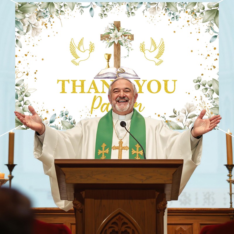 Papiailove Pastor Appreciation Banner 6×4 ft – Thank You Pastor