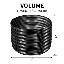 Land Guard 2×2×2ft Galvanized Raised Garden Bed Kit, Round Galvanized Planter Raised Garden Boxes Outdoor, Large Metal Raised Garden Beds for Vegetables, Grey
