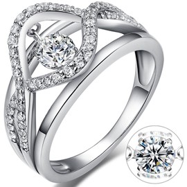 Engagement Rings Wedding Rings Promise Rings for Women Engagement Wedding Rings for Her CZ Diamond Rings Sterling Silver Rings for Women Oval Rings Cubic Zirconia Wedding Rings Simulated Diamond Rings