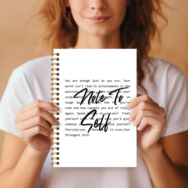 Guymn Note to Self Mental Health Notebook, Positive Quote Journal,