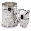 SILBERKANNE Ceylon Tea Canister Round H 17 cm Premium Silver