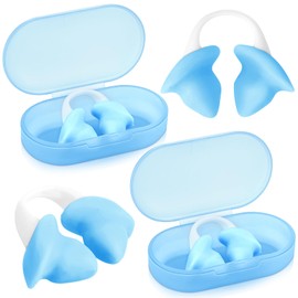 Soulchen 2 Pcs Swimming Nose Plugs Silicone Waterproof Painless Swim Nose Clip with Storage Box for Adults Kids Men Women Beginners(Kids,Blue)