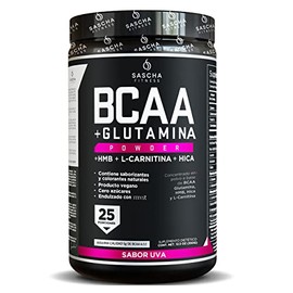 SASCHA FITNESS BCAA 411  Glutamine, HMB, L-Carnitine, HICA  Powerful and Instant Powder Blend with Branched Chain Amino Acids (BCAAs) for Pre, Intra  