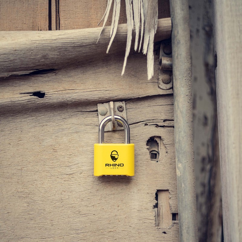 Rhino Lock Secure Lock - Yellow 4 Digit Combination Padlock