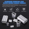 Glarks 150Pcs 1/8''(3mm) Aluminum Crimping Loop Sleeve Wire Rope Sleeves