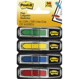 Post-it 1/2" W Arrow Primary Colors,4 Dispensers Flag, 96 Count