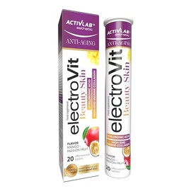 Activlab ElectroVit Beauty Skin - 20 Brausetabletten mit Elektrolyten, Mango-Maracuja, enthält hochwertiges Meereskollagen, Hyaluronsäure, Vitamin C, Kupfer und Zink