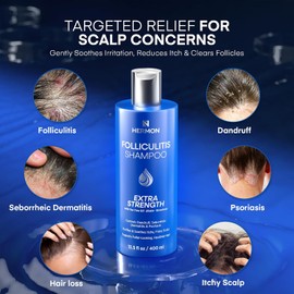 Hermon Champú Para La Foliculitis Y El Picor Del Cuero Cabelludo: Psoriasis, Caspa Y Dermatitis Seborreica Con Biotina – Calma Exfolia Reactiva Los Folículos