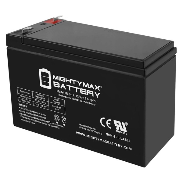 Mighty Max Battery ML8-12 - 12V 8AH Big Game 12V Game Feeder Battery