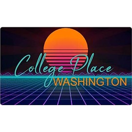 College Place Washington 2 X 1.25-Inch Vinyl Decal Stiker Retro Neon Design
