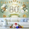 80th Birthday Banner Women Men Decoration Green Gold 80 Background