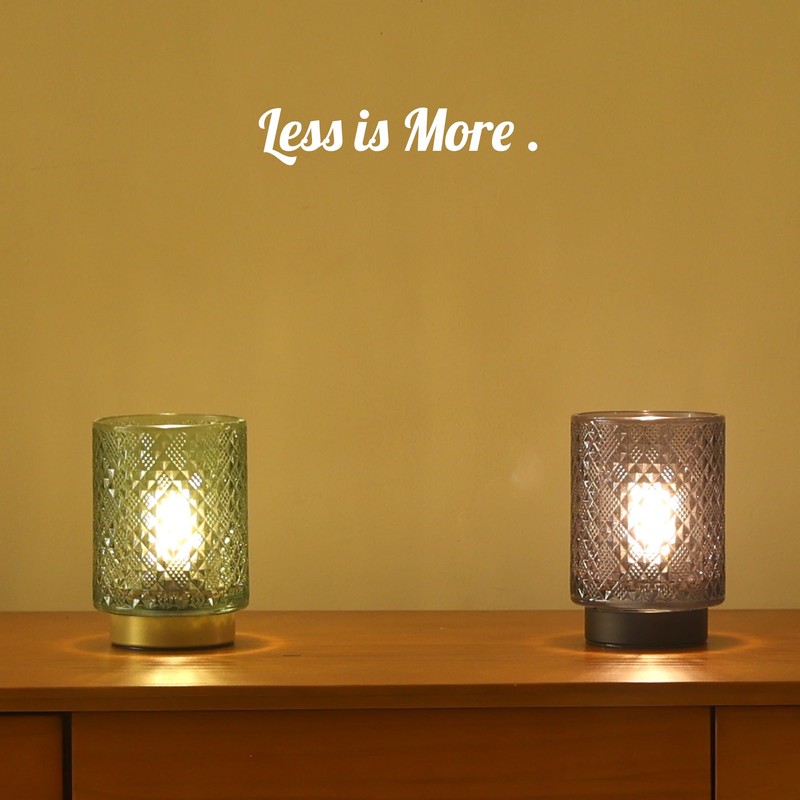 LUSHARBOR Battery Operated Lamp with Timer, Small Decorative Table Lamp