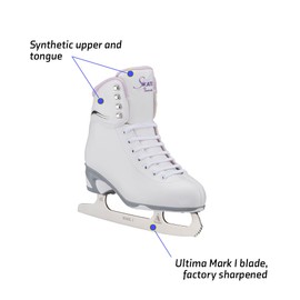 Jackson Ultima SoftSkate Womens/Girls Figure Ice Skates Color: White/Purple Size: 5 Women's