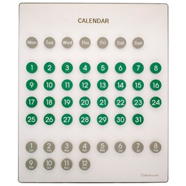 Modern Ring-A-Date Perpetual Large Wooden Wall Calendar (Light Gray & Green - 15.7" X 18.7")