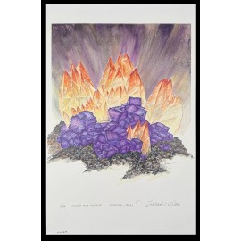 Fred Wilda - Fluorite with Calcite (Elmwood Mine) - Limited Edition Mineral Art