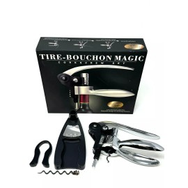 Bouchon Chrome Wine Bottle Opener Corkscrew wine opener Set Vertical Lever With Stand