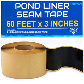 Pond Liner Seam Tape - 60 Feet x 3 Inch - Double Sided Butyl Tape - Bond Seal or Repair EPDM PVC HDPE LDPE RPE LLDPE - Perfect for Small or Large Fish and Koi Ponds Waterfalls and Water Features