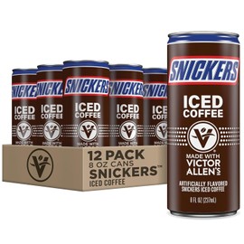 Allen Victor Allen's Coffee Snickers Iced Coffee Latte Ready to Drink 8Oz (Pack of 12)