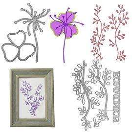 3 Models Die Cuts for Card Making, DaKuan Green Leaf, Flower, Grid 3 Cutting Dies Sets, Cutting Dies Sets, Embossing Template for Scrapbooking DIY Cards Album Crafts Supplies, Greeting Card Production