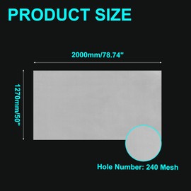 sourcing map 240 Mesh Paint Nylon Mesh Filter Woven Net Sheet Filter Cloth (78"x 50") for Paint, Home Brewing, White