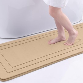 Arotive Memory Foam Bathroom Rug Mat 70x24, Ultra Soft and Absorbent Bath Mat, Machine Wash Dry, Comfortable Bath Rug Carpet for Bathroom Floor, Tub and Shower, Beige