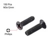 sourcing map M3 x 12mm Phillips Screw Fastener Black for