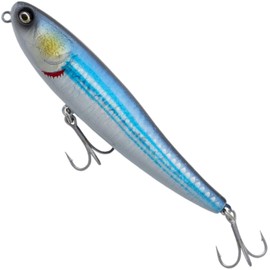 Savage Gear Bullet Mullet – Premium Walking Lure for Saltwater and Freshwater Anglers, Ultra-Long Cast Design, Discreet Rattle, Ideal for Sea Bass, Pike, & More Blue Mullet Loose Scales 10 cm