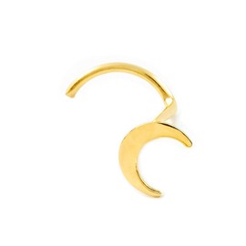 9ct Yellow Gold Nose Smooth Moon Piercing - Gift Box, Yellow Gold Sterling Silver