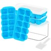 DOQAUS Ice Cube Tray with Lid and Bin, 4 Pack