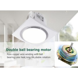 MEOZRI Bathroom Exhaust Fan with LED Light Ceiling Mount Ventilation Fan 110 CFM 1.0 Sones 4 Inch Duct Quiet Bathroom Vent Fan with Light Combo 5000K for Home Bath Office Hotel(Round)