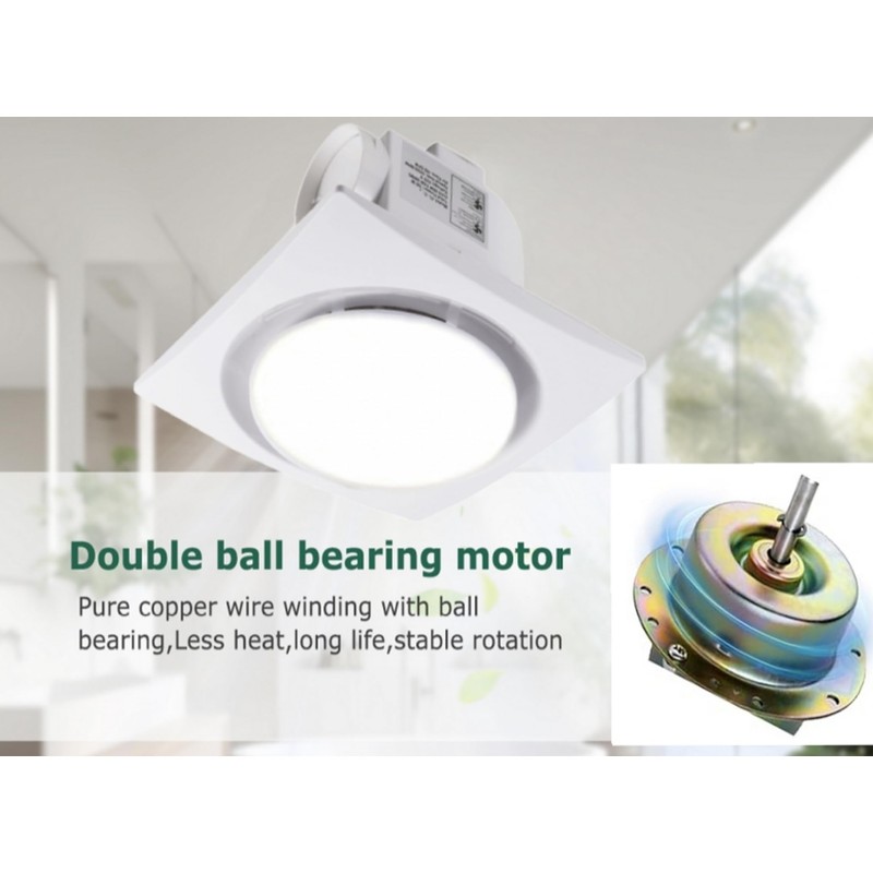 MEOZRI Bathroom Exhaust Fan with LED Light Ceiling Mount Ventilation