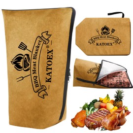 BBQ Blanket for Resting Meat, BBQ Brisket Blanket Meat Resting Blanket for Smoking, Grilling Meat Insulated Resting Bag with Wide Mouth for Large Brisket/Turkey (Regular 25in)