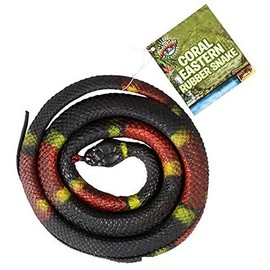 New Novelty Fake Realistic Looking 48 Inch Curled Up Rubber Eastern Coral Snake