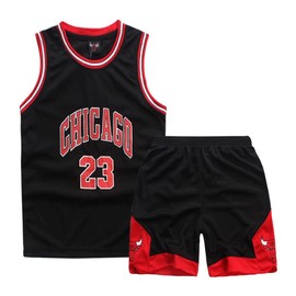 ISOVNUS Geek UP Kids Boys Basketball 2-Piece Basketball Performance Tank Top and Shorts Set, Black, 7-8 Years