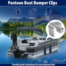 Boat Bumper Clips, Pontoon Boat Fender Clips for Docking, Pontoon Boat Square Rail Fender Hangers/Adjusters/Clips Work with Pontoon Bumpers for Docking, 8 Pack