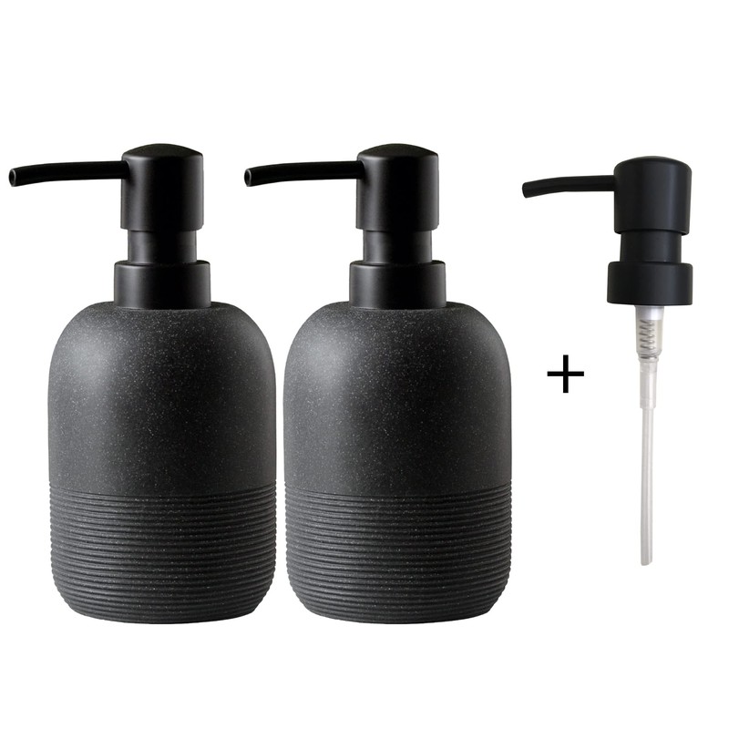 Soap Dispenser Set, Black, Hand Soap Dispenser for Bathroom, Elegant
