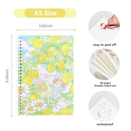 Reusable Sticker Storage Book Collecting Album Blank Stickers Organizer Book A5 Size with 40 Sheets Blank Release Paper for Stickers Holder Collection (YELLOW)
