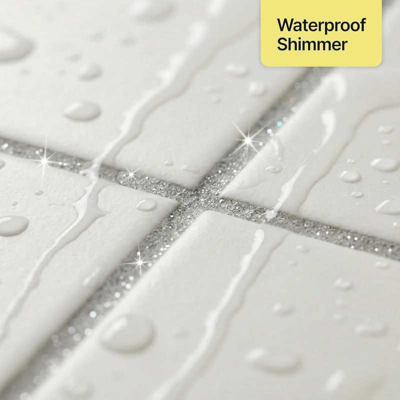 Hemway White Iridescent Glitter Grout Additive 100g Metallic Flakes for