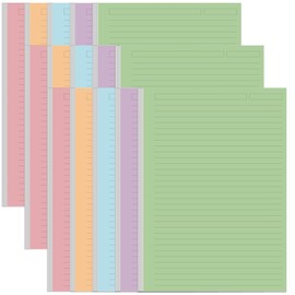 (3-Pack) Unpunched 5 Colorful Line Paper - 300 Sheets/600 Pages Loose Leaf Paper Line Refills, Per Color 60 Sheets, 5.8" x 8.5"