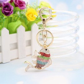 Elechobby Lucky Koi Fish Keychain,Creative Money Attracting Key Ring for Women (Red,Yellow,Purple,Blue,Multicolor) (Multicolor-Koi)