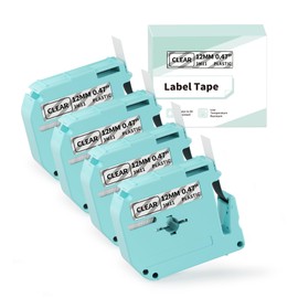 EazeID M-K131 Clear Tape Compatible with Brother M Tape Clear MK131 M-131 for Brother Ptouch PT-M95 PT-90 PT-70 PT-65 PT-85 PT-45 Label Maker Refills, 12mm 0.47inch 4-Pack