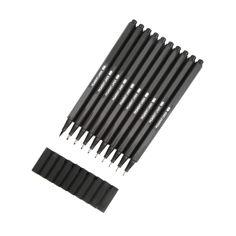 10Pcs Micro Line Pens Plastic Water Based Paint Fineliner Ink