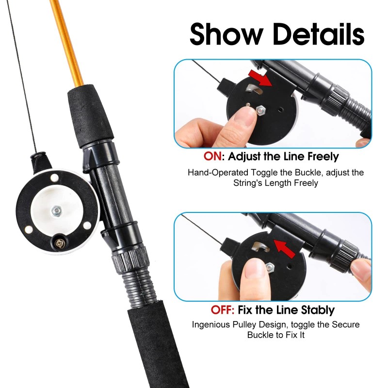 APSUAE 9 PCS Cat Fishing Pole Toy, Retractable Cat Feather