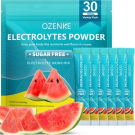 OZENKE Electrolytes Powder Packets,30 Sticks Hydration Packets Sugar Free, Electrolyte Drink Mix Portable Electrolyte Packets for Rapid Hydration, 0 Sugar & 0 Calorie, Watermelon Flavor