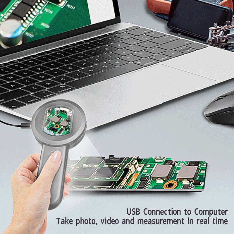 Handheld Microscope with 8 LED Lights 2 Inch IPS Screen