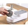 Dishwashing Liquid Soap Dispenser with Pump, Sponge Holder & Metal