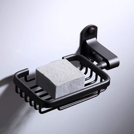Garosa Jaboneras para Baño de Aluminio jabonera para regadera Montadas en La Pared Caja de Negra Estante Organizador para el Hogar Ducha Diseño de Talla Hueca