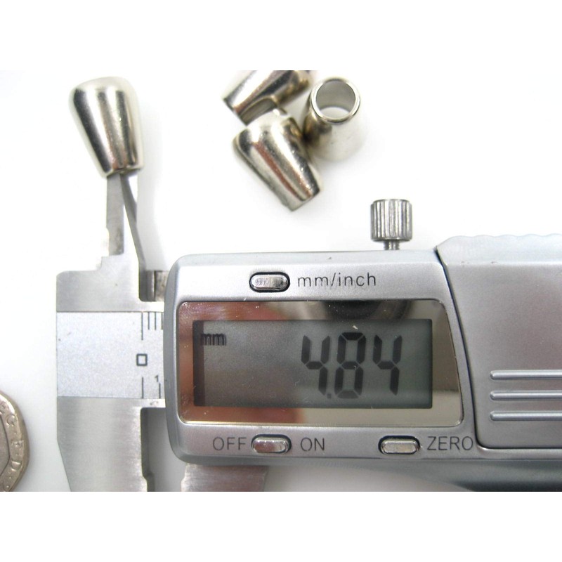 5pcs Silver Quality Metal Round Cord end Toggles Clothing Draw