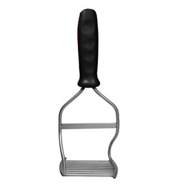 Diamond Series Heavy Duty Potato Masher – Stainless Steel Handheld Food Masher & Blender with Ergonomic Non-Slip Handle – Ideal for Beans, Veggies, Avocados, Fruits & More – Black